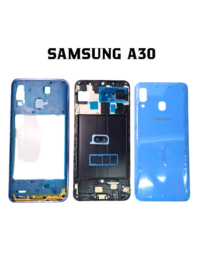 Корпус Samsung A30 комплект – задняя крышка, рамка, слот SIM, стекло камеры, кнопки