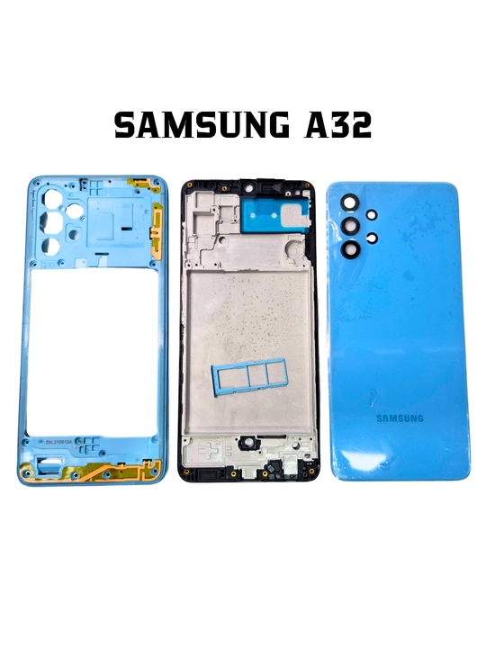Корпус Samsung A32 комплект – задняя крышка, рамка, слот SIM, стекло камеры, кнопки - 