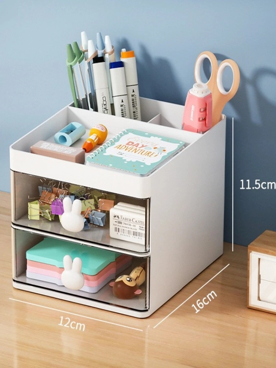 Bunny Desk Organizer qalam va stikerlarni saqlash uchun organayzer