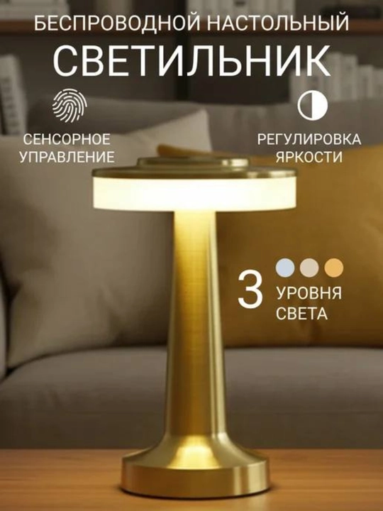 Zamonaviy oltin rangli stol chiroq (USB quvvatlanadigan, sensorli boshqaruv)
