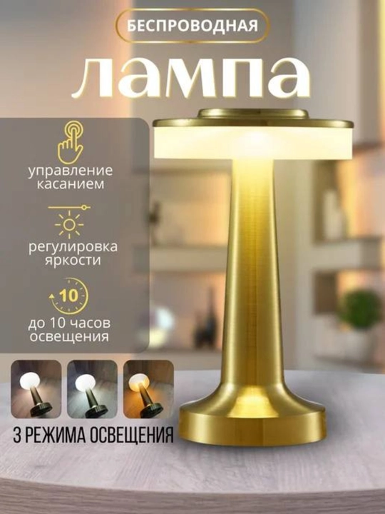 Zamonaviy oltin rangli stol chiroq (USB quvvatlanadigan, sensorli boshqaruv) - 