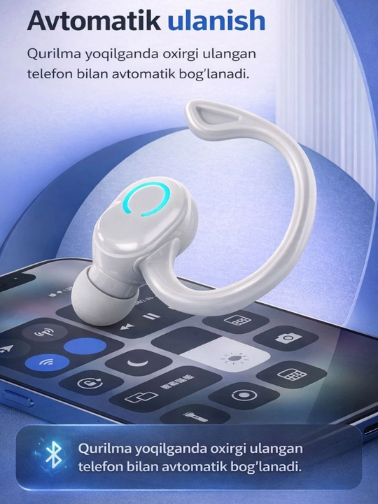 Simsiz Bluetooth quloqchin Mono-garnitura, sport va haydovchilar uchun