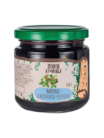 Варенье земляника-черника, "Зонов и сыновья" 240 г — VALMART-ZNVS005