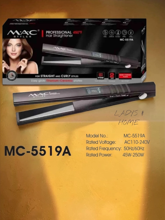 MAC Styler PRO professional soch tekislagich – titan plastinali dazmol-ployka