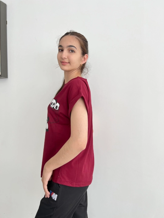 Qizlar, ayollar oversize futbolkasi, XB laykrali