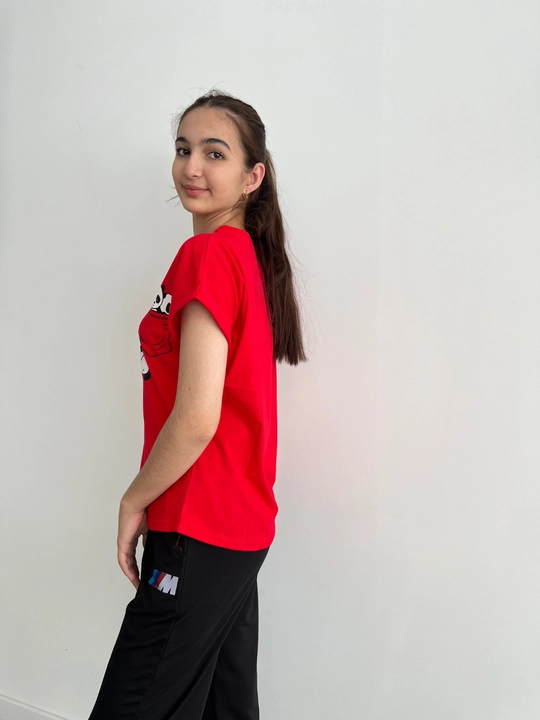 Qizlar, ayollar oversize futbolkasi, XB laykrali