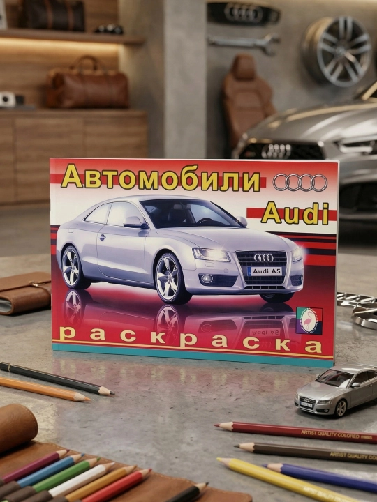 Avtomobillar Audi. Rasmlarga rang berish.  rassom R. Ismatullayev