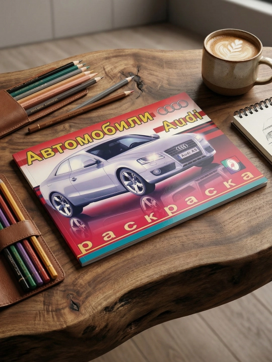 Avtomobillar Audi. Rasmlarga rang berish.  rassom R. Ismatullayev