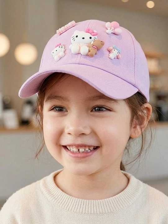 Hello Kitty bolalar kepkasi,3D-printerda chop etilgan bosh kiyimi,beysbol kepkasi,standart