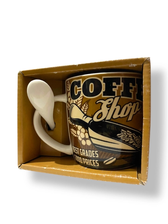 Keramika stakan, "Coffee Shop" retro uslubida, 280 ml