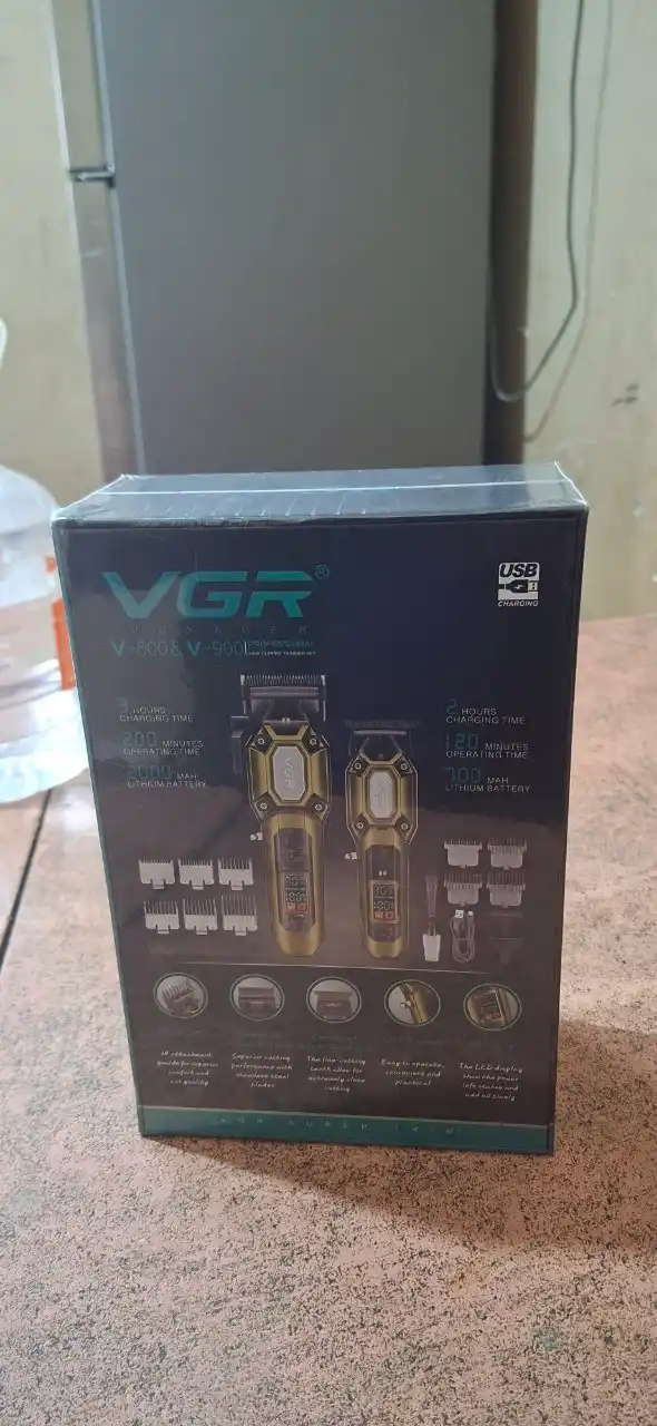 VGR-600-900 (gold xaki), erkaklar uchun professional soch kesish va soqol olish mashinasi