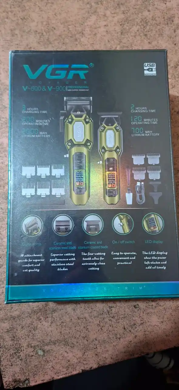 VGR-600-900 (gold xaki), erkaklar uchun professional soch kesish va soqol olish mashinasi