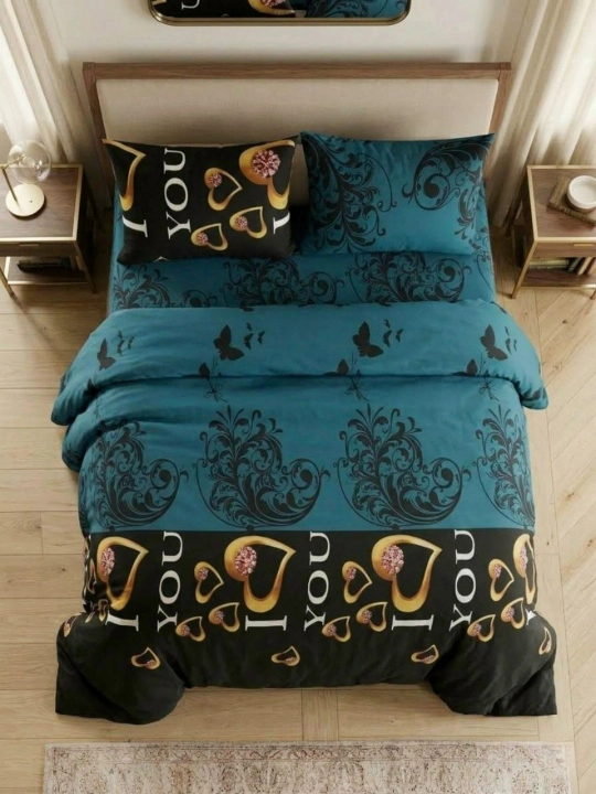 Комплект постельного белья 2-спальный с натяжной простыней из полисатина