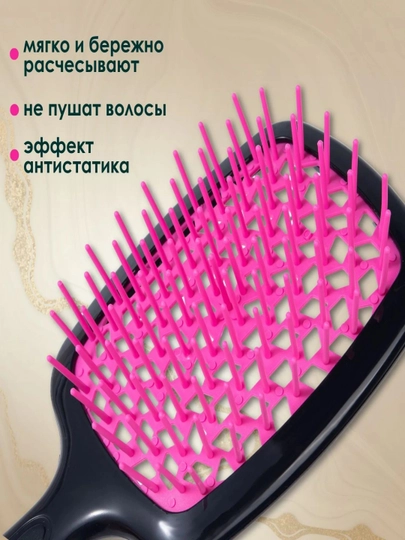 Soch massaji uchun taroq, taroq, qora va oq - 