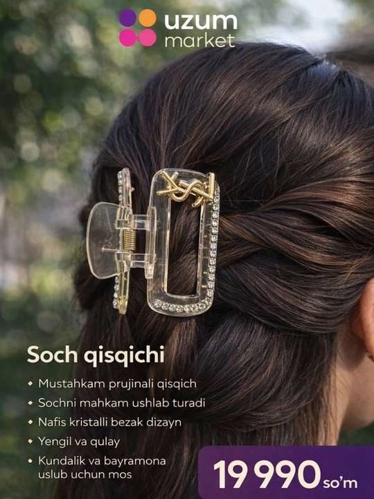 Ayollar va qizlar uchun chiroyli soch to‘g‘nag‘ichlari - soch aksessuarlari