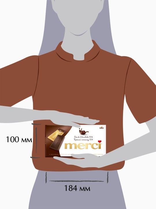 Shokolad Merci, qora shokolad 72%, 100 g