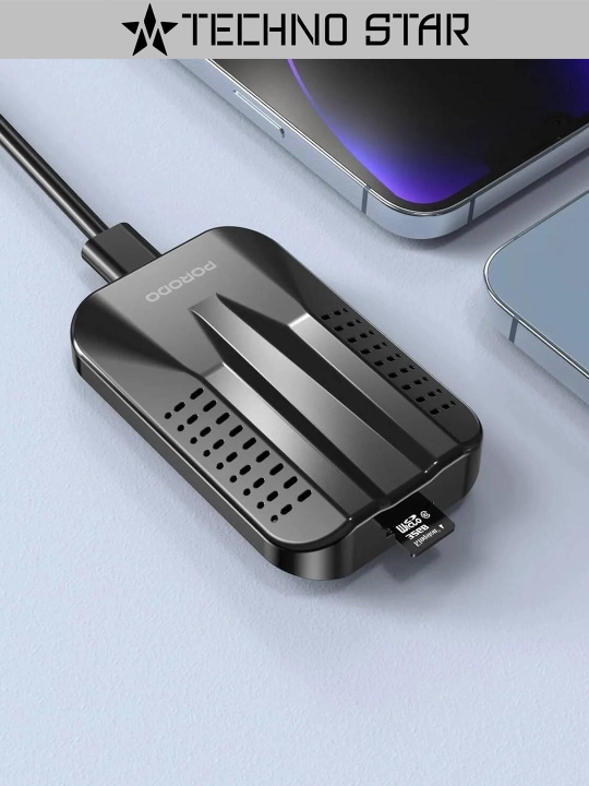 Porodo Wireless CarPlay с разделением экрана,Airplay, Miracast, Android 12, 2/16 ГБ, BT