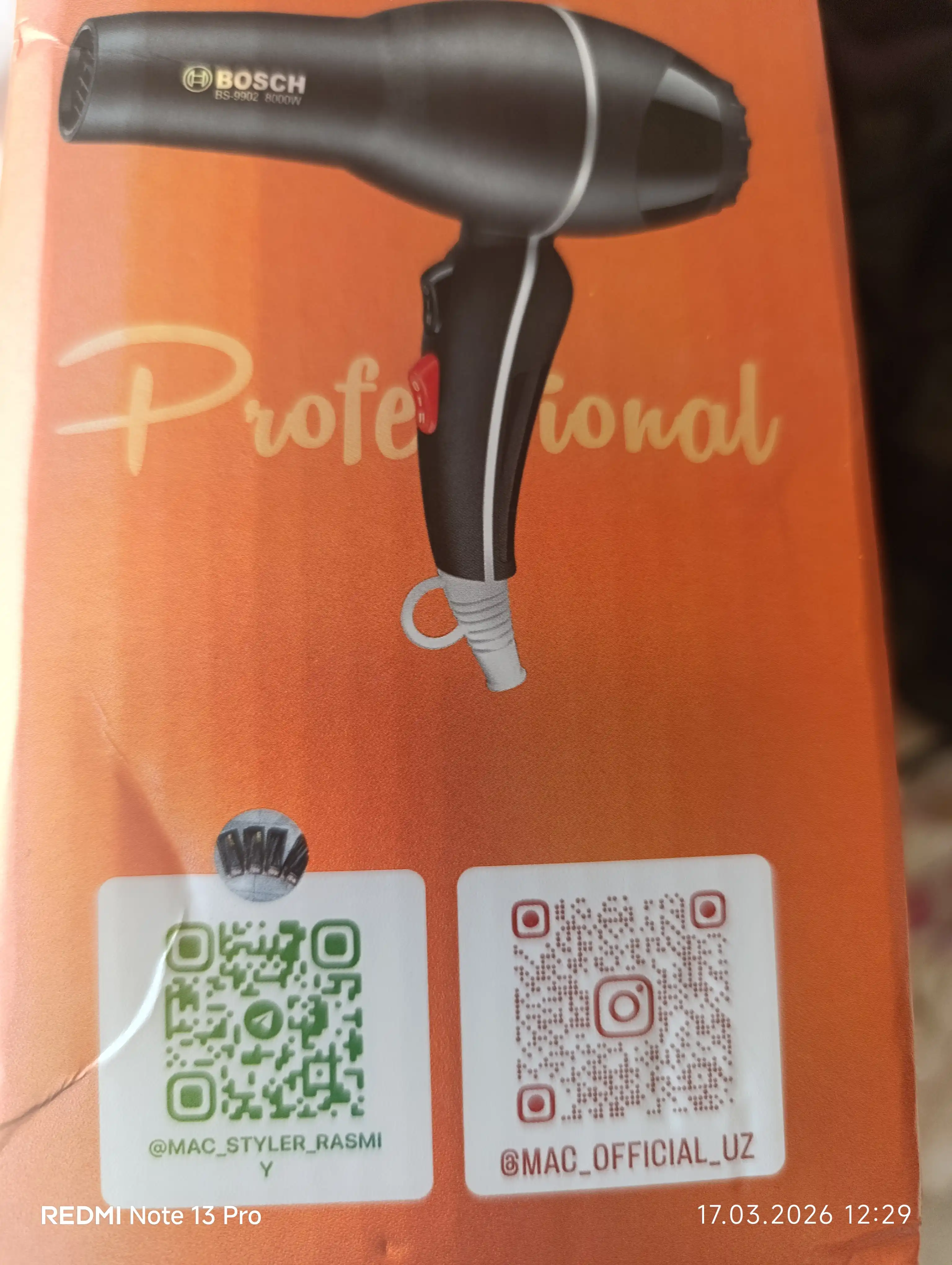 Professional soch quritgich BS-9900, quritish va turmaklash uchun
