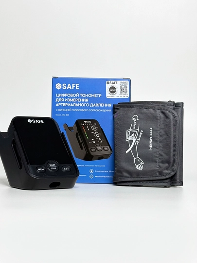 Тонометр цифровой с голосовым сопровождением, SS SAFE, Модель:AXD-806 — 787787-TONOMETR806-ЧЕРН
