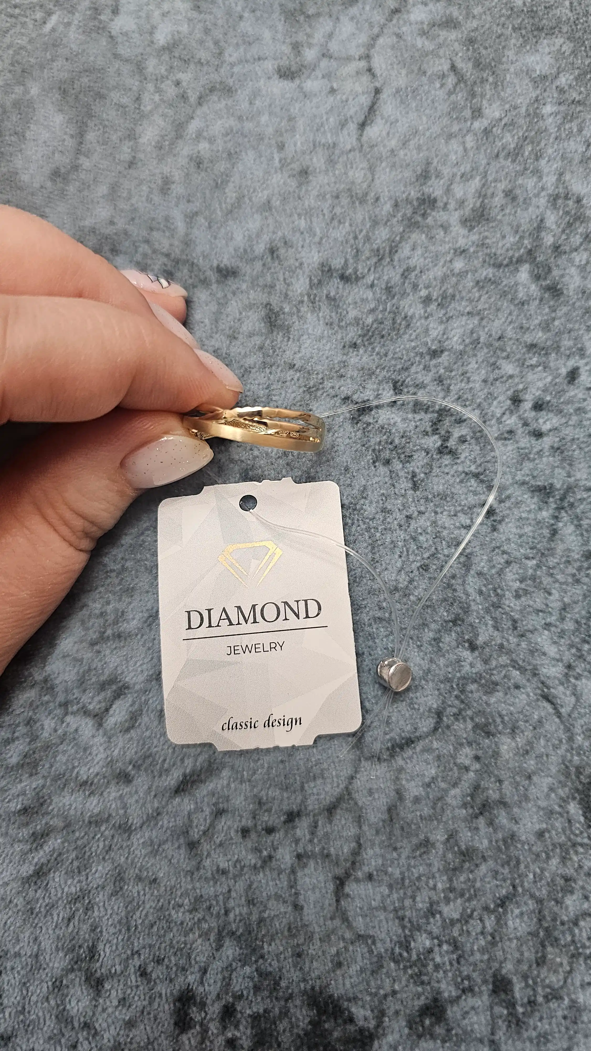 Ayollar uchun oltin uzuk, tilla 585 proba, 1.90 gr, D19U model, DIAMOND
