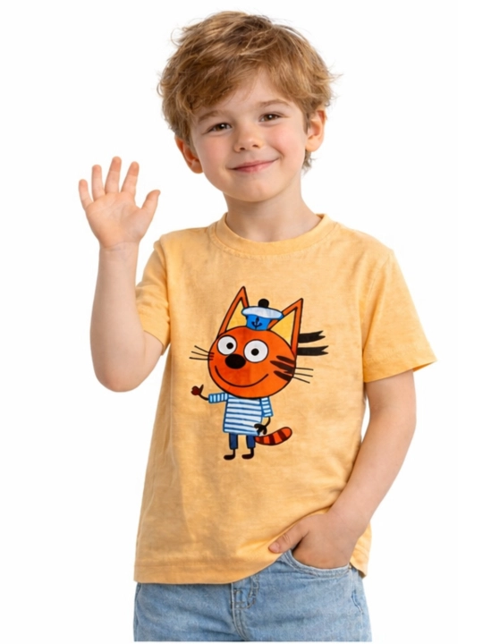 Футболка для мальчиков WEERIT Cotton Kids, 100% хлопок, принт 3–6 лет