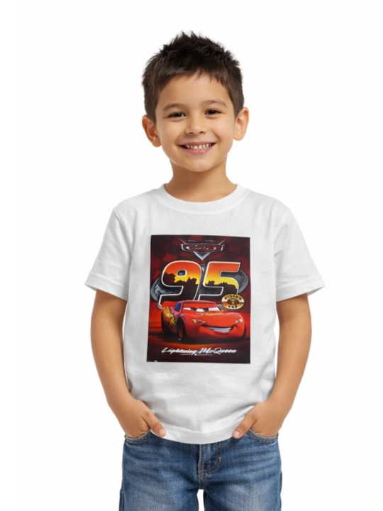 Футболка для мальчиков WEERIT Cars 95 принт 100% хлопок 3–7 лет