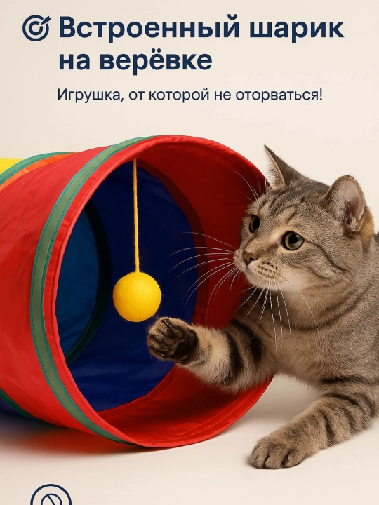 Тоннель, интерактивная игрушка для кошек, игровой туннель, малый