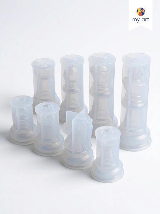 Stol o'yinlari silikon qoliplari, domino qolipi, shaxmat, shashka, shaxmat figuralari