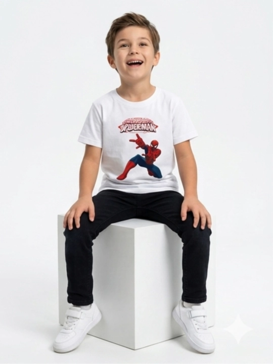 Футболка для мальчиков WEERIT Hero принт, 100% хлопок, 3–6 лет