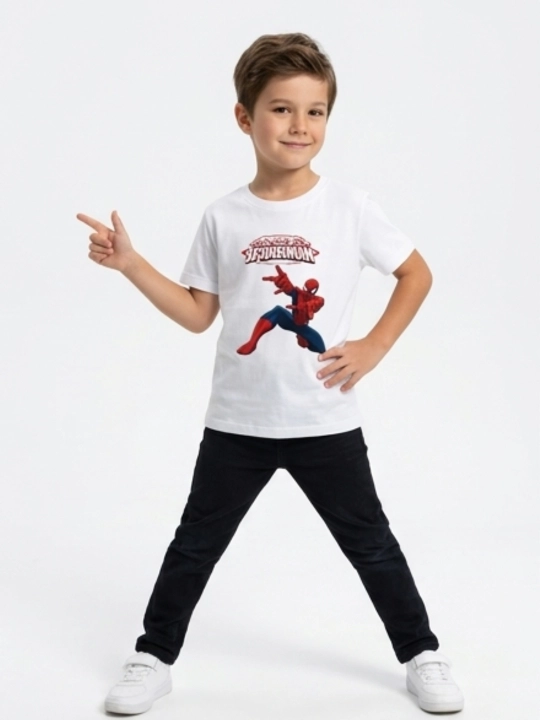 Футболка для мальчиков WEERIT Hero принт, 100% хлопок, 3–6 лет