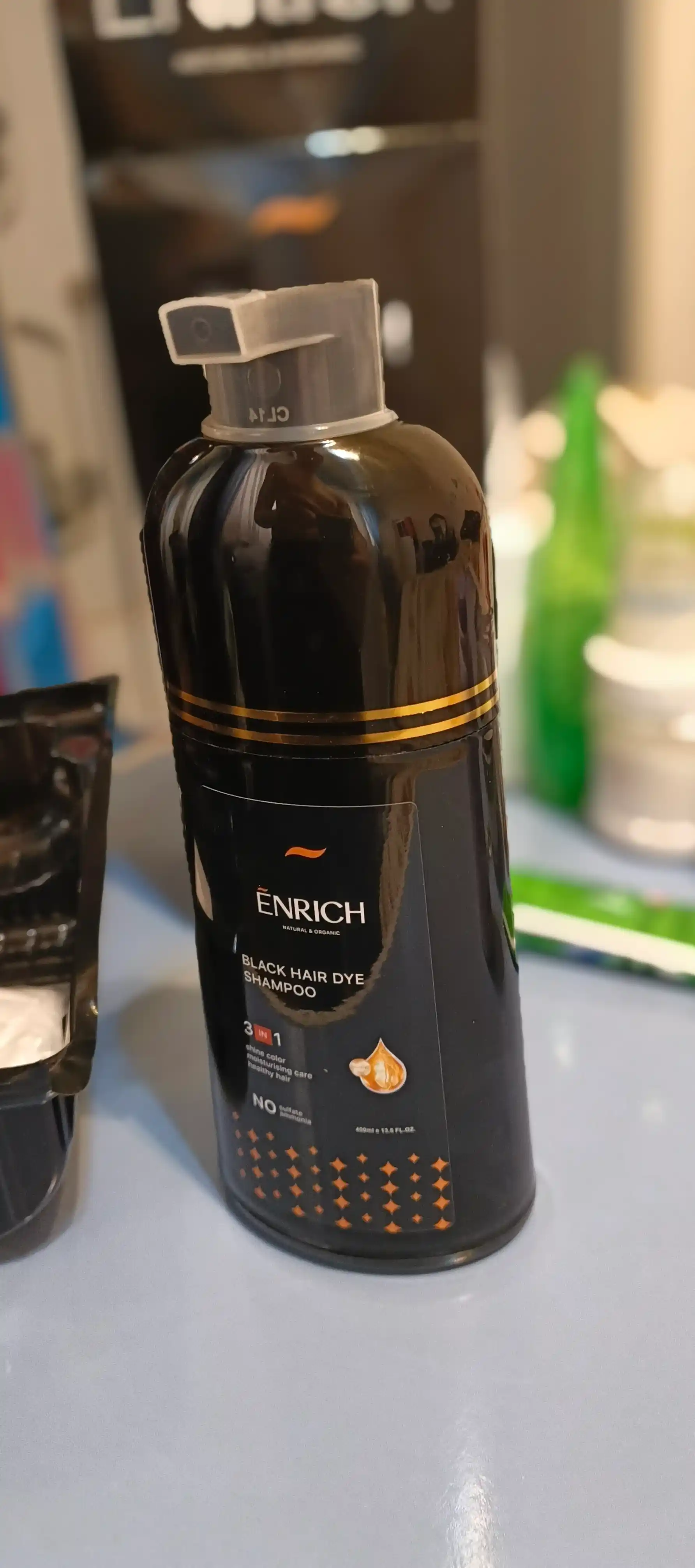 Шампунь-краска Enrich для окрашивания и тонирования волос 3в1, против седины, 400 мл