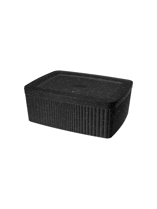 Qopqoqli lotok, qora granit, "VELVET" BITPLAST 433238850 2,5l 23x15x9sm 1dona 12x1 - 