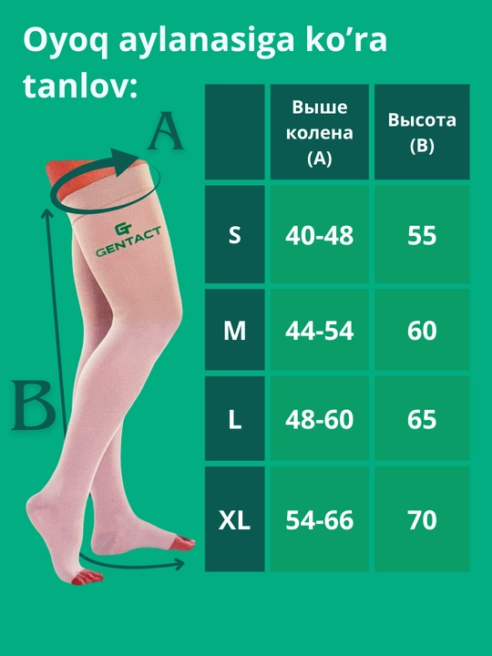 Компрессионные чулки, пара, антиварикозные эластичные для беременных GENTACT