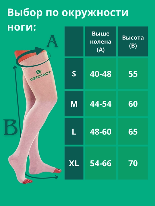 Компрессионные чулки, пара, антиварикозные эластичные для беременных GENTACT