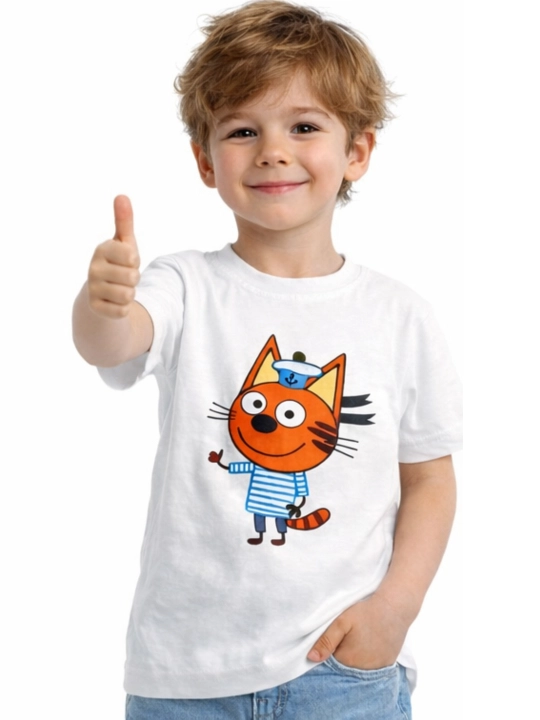 Футболка для мальчиков WEERIT Cotton Kids, 100% хлопок, принт 3–6 лет