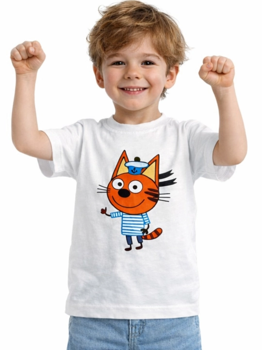 Футболка для мальчиков WEERIT Cotton Kids, 100% хлопок, принт 3–6 лет