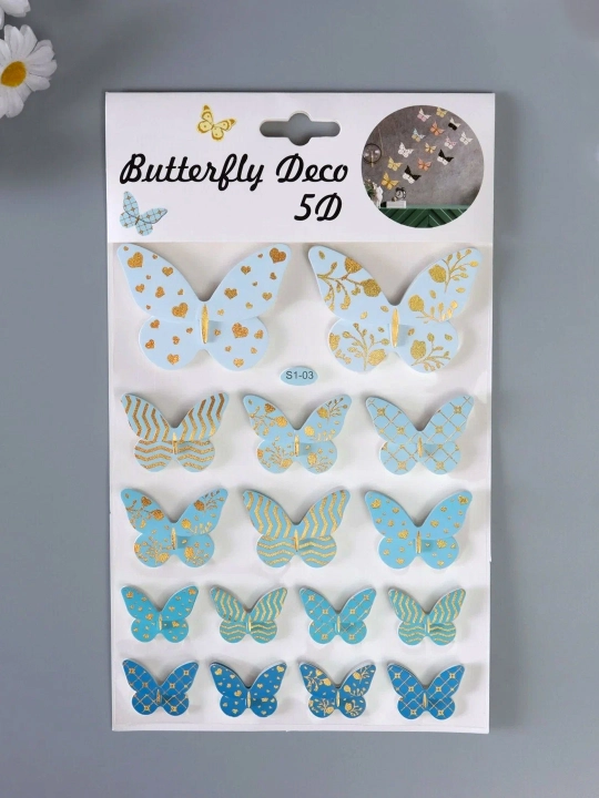 Interyer 3D/5D Kapalak stiker uy dekor hajmli yaltiroq