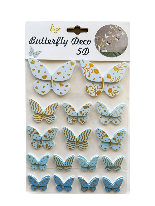 Interyer 3D/5D Kapalak stiker uy dekor hajmli yaltiroq