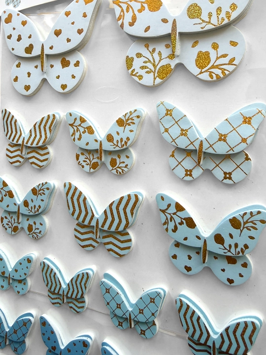 Interyer 3D/5D Kapalak stiker uy dekor hajmli yaltiroq