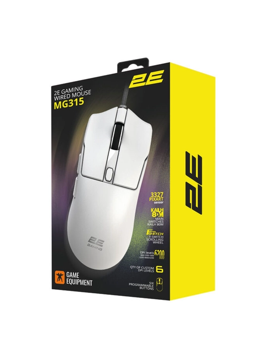 Игровая мышь 2E GAMING MG315, USB-A, до 12 400 DPI, 50 г, 4 цвета
