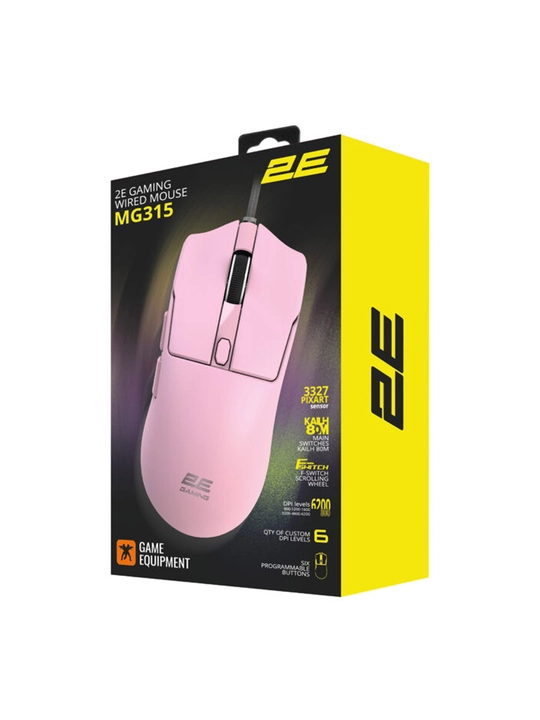Игровая мышь 2E GAMING MG315, USB-A, до 12 400 DPI, 50 г, 4 цвета