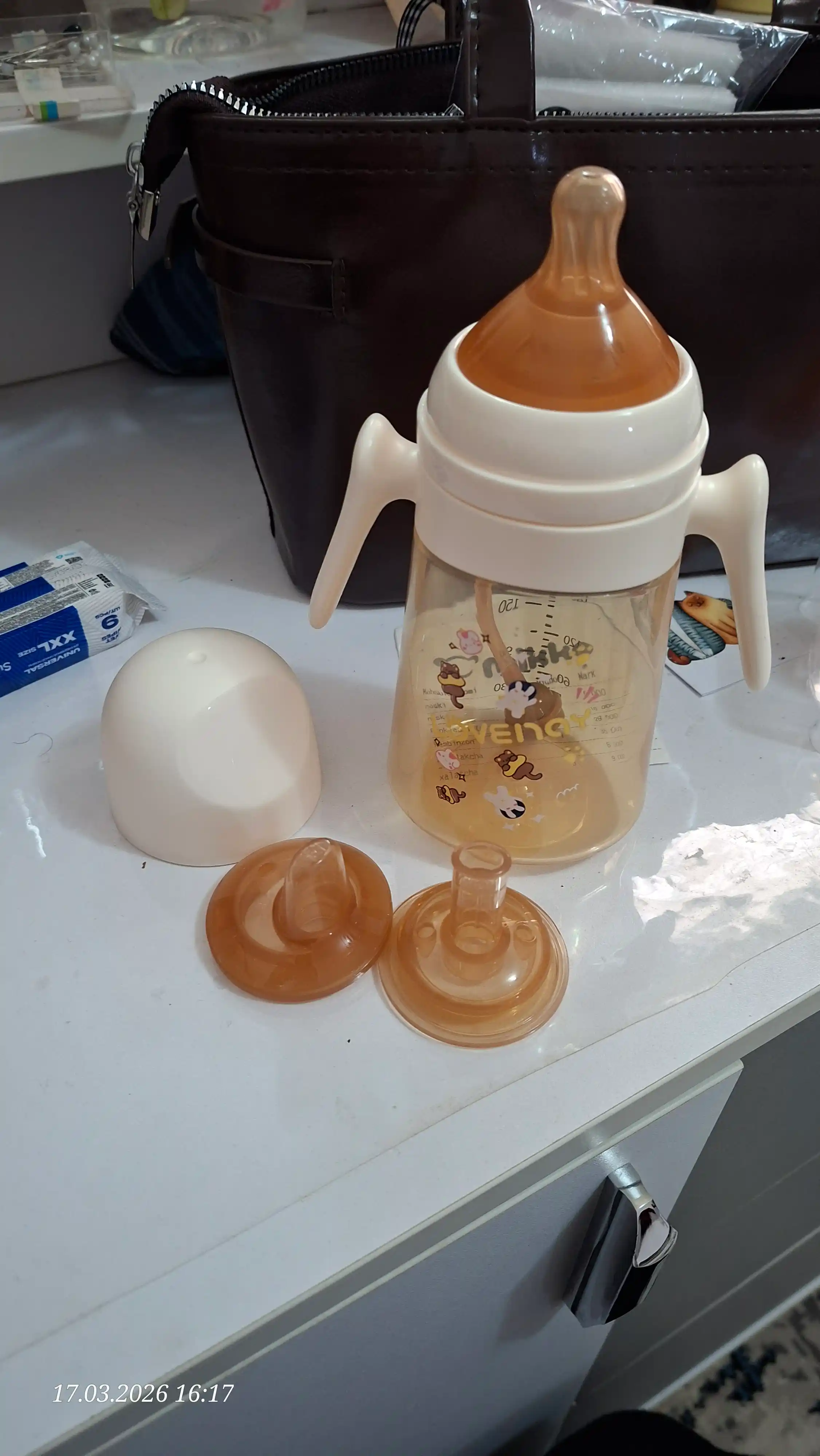 PPSU 240 ml bolalar antikol shishasi, so‘rg‘ich, ichimlik naychasi, 6+ tutqichlar