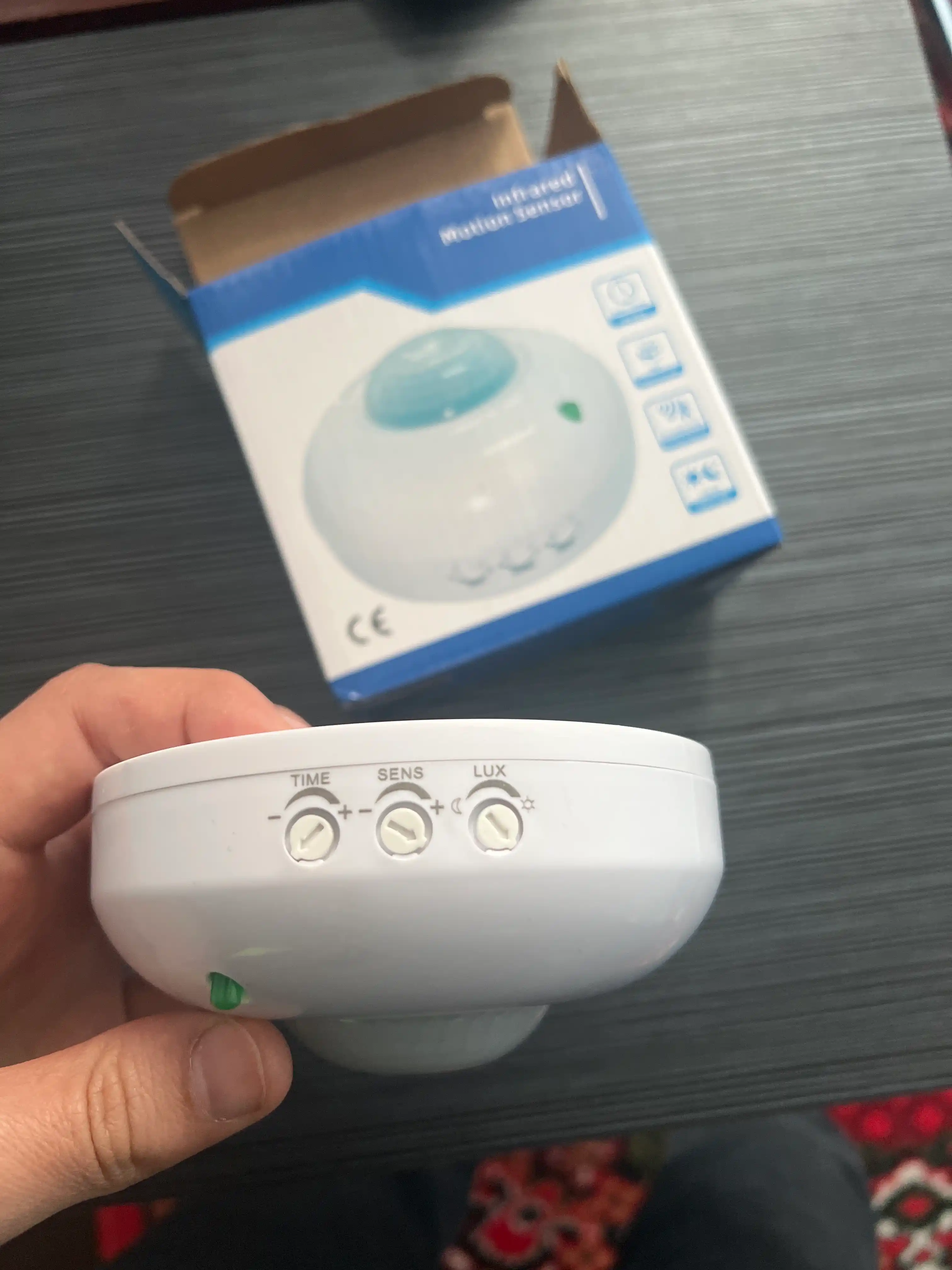 Датчик движения 360° 6м IP44 1200Вт потолочный, регулировка времени