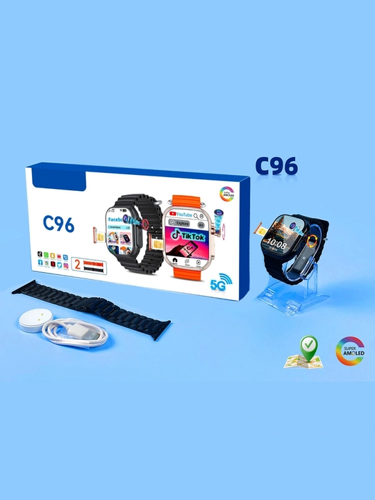 HD kamera, SIM karta, Wi-Fi, GPS, 2,2 dyuymli ekran va 2 ta tasmali C96 aqlli soati