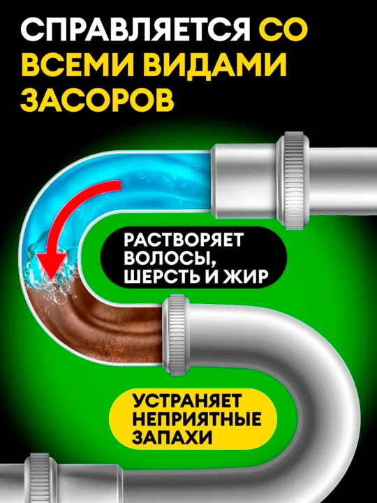Средство для прочистки труб "Digger grannules", Анти-засор, саше 70 гр