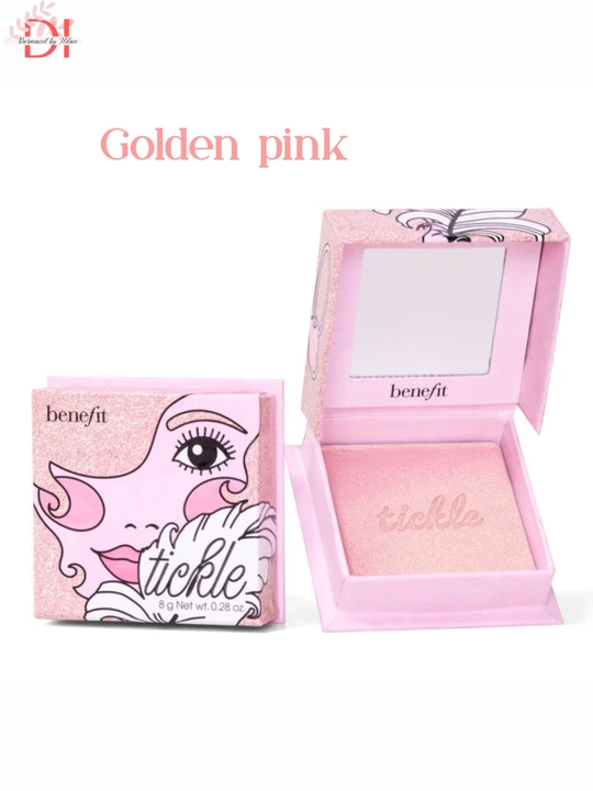 Хайлайтер Benefit Tickle для лица сияющий эффект и ровный тон кожи Golden Pink,glow эффект