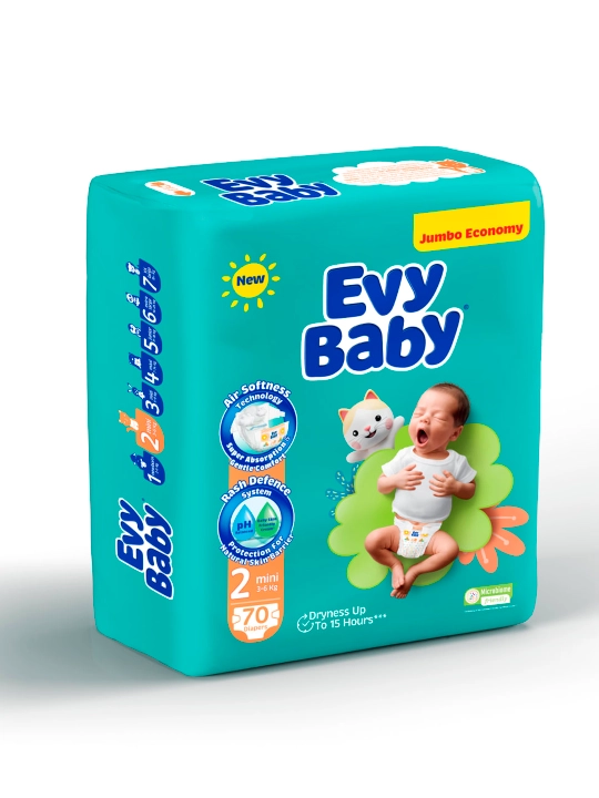 EVY BABY BDPR MINI JUMBO 70*4 EXP26 No2 bolalar tagliklari - 