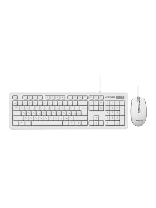Клавиатура и мышь, AVTECH PRO C305, черны/белый, для офиса