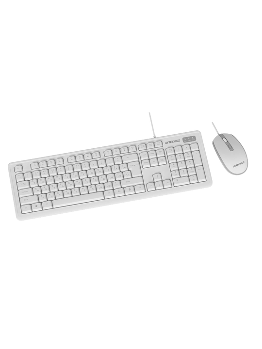 Клавиатура и мышь, AVTECH PRO C305, черны/белый, для офиса
