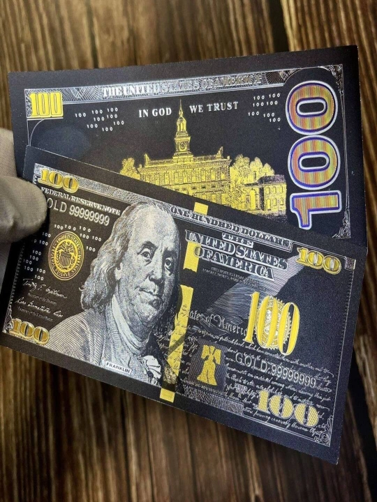 $100 dollar suvenir banknota – plastik kolleksiya kupyurasi, sovg‘a va kolleksiya uchun